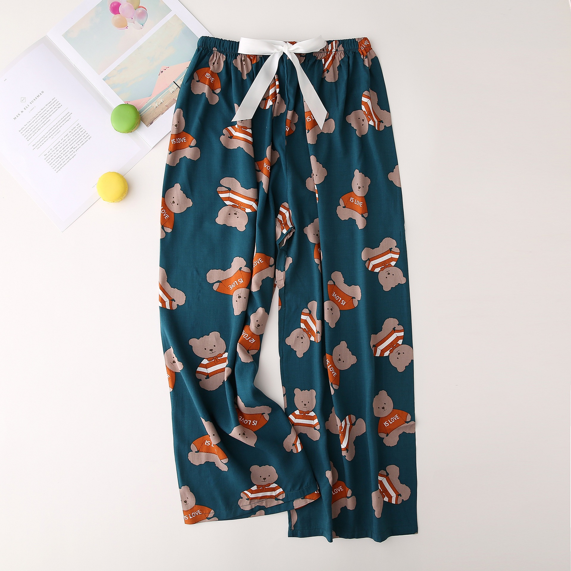 Nachtwäsche für Damen Seidenpyjamahosen für Damen, dünn, große Hosen mit weitem Bein, können draußen getragen werden, Damen-Einzelhosen_voghion.com
