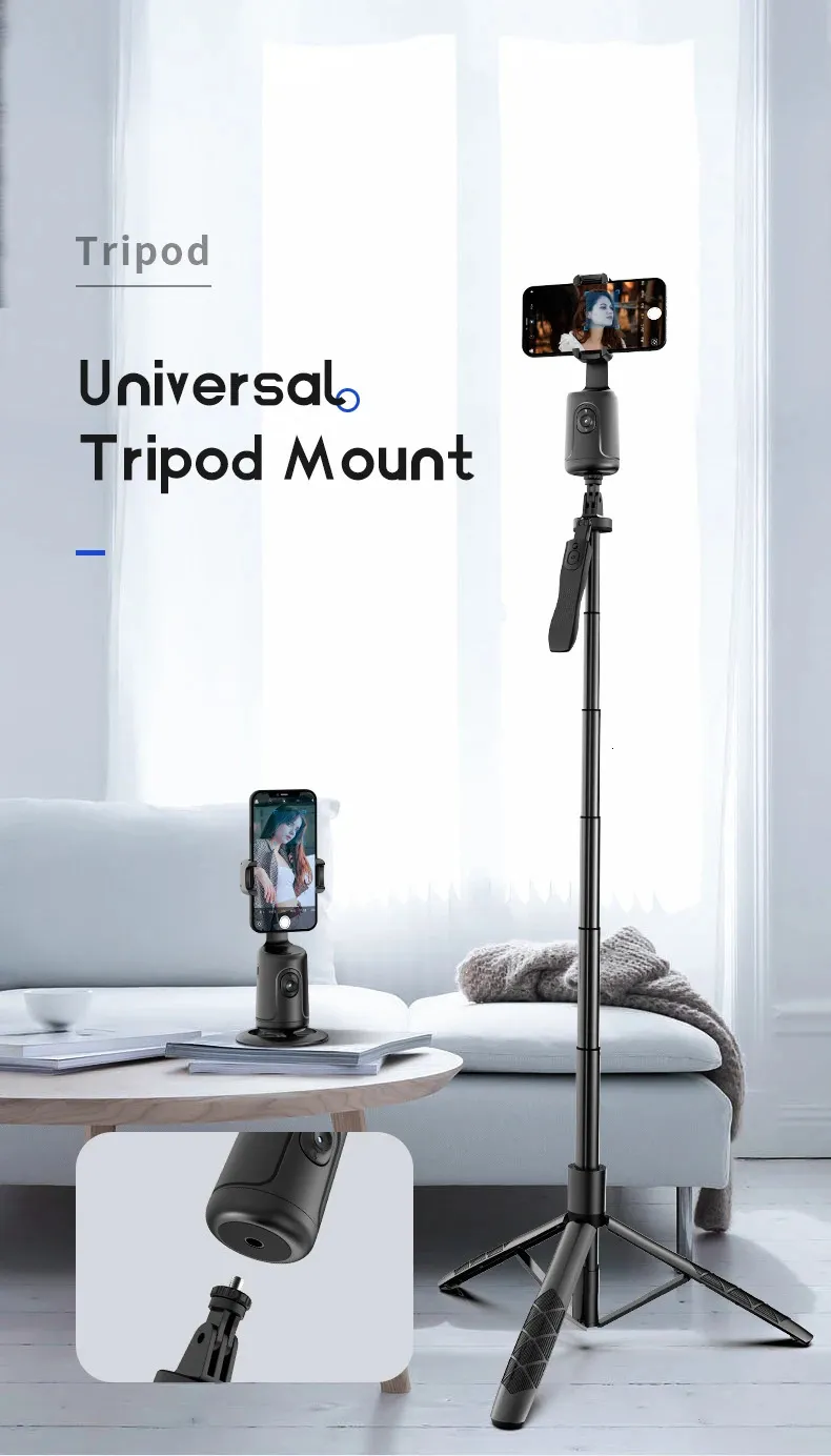 Selfieshow P01 Stabilisateur portatif universel à rotation automatique à 360° pour smartphone, vidéo en temps réel_voghion.com
