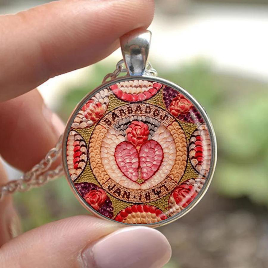 Collier pendentif photo en verre rond argenté en forme de cœur d'amour à la mode, accessoires de bijoux de mode, cadeau_voghion.com