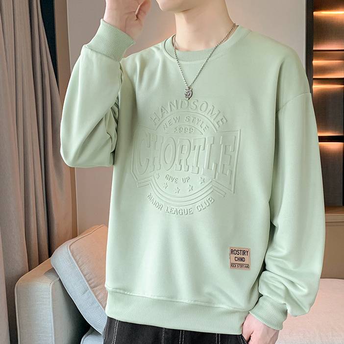 ​​Lässiger Pullover für Herren – 100 % Baumwolle, langärmliger Rundhalsausschnitt mit Printdesign​​_voghion.com