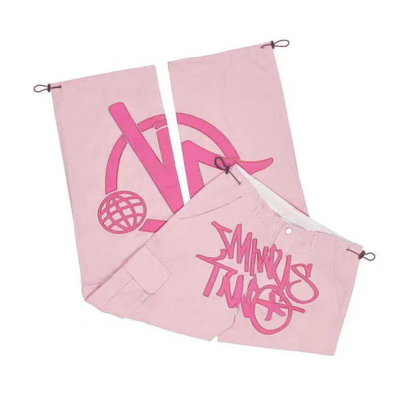 Tuta da uomo retrò alla moda, senza cargo, Y2k, casual, larga, da strada, sportiva, da palestra, jeans, abbigliamento da uomo, pantaloni_voghion.com