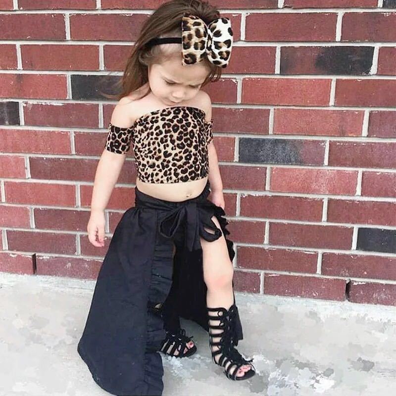 Mutter & Kinder kinder kleidung für mädchen leopard print korsett schwalbenschwanz rock vier-stück kinder anzug für mädchen_voghion.com