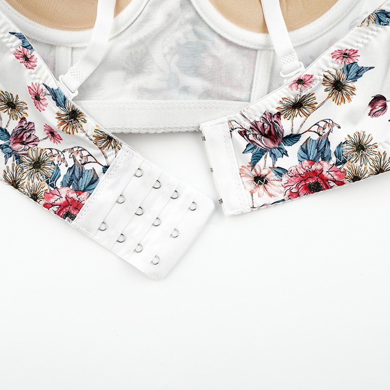 Summer gathering white underwire simple dress young women in summer thin under thick bra_voghion.com