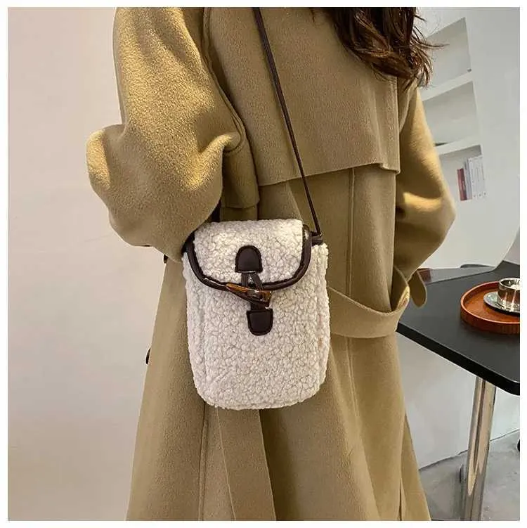 Plüss Crossbody divatos téli női válltáska és kézitáska anya gyerek táskák lánynak C241212_voghion.com