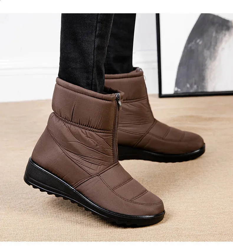 Platform Waterproof Snow Women Winter Thick Plush Ankle Boots Woman Non Slip Warm Cotton Padded Shoes Ladies 240820_voghion.com