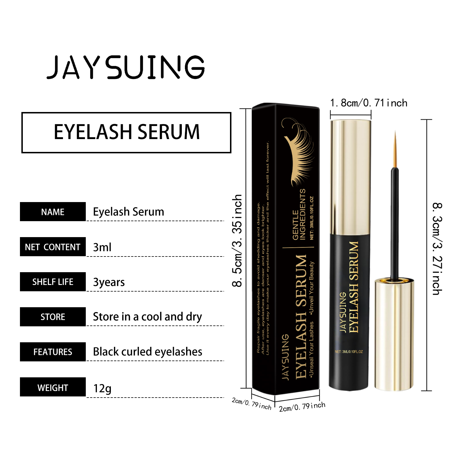 Jaysuing Ultra-Black Volumizing Mascara Zachte Voedende Formule Natuurlijke Krul Vlekbestendig Voor Dagelijks Gebruik_voghion.com