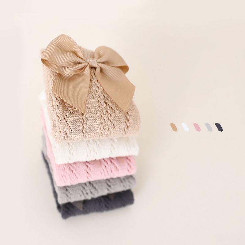 Neu Sommer Baby Knie Hohe Socken Kinder Mädchen Bogen Lange Socke Weiche Baumwolle Mesh Atmungsaktive Kinder_voghion.com