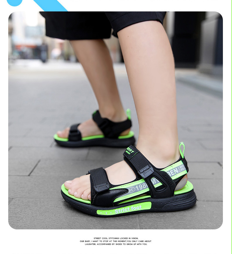 Sandales décontractées d'été pour garçons 2024 New Nightglow : antidérapantes pour grands enfants, anti-odeurs, respirantes et confortables pour enfants_voghion.com