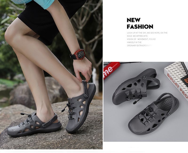 2023 new lace-up EVA outdoor hole soft trend summer beach shoes spot wholesale a generation of hair_voghion.com