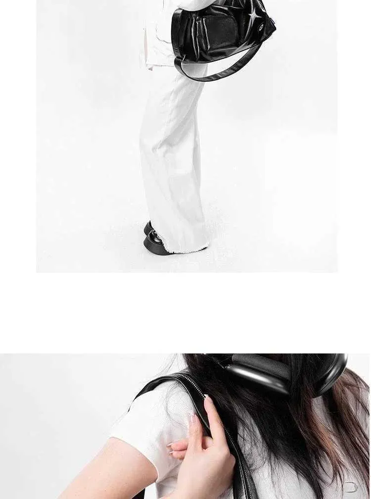 Sier Y2k S For Women Aesthetic Designer Large Capacity Shoulder Bag Commuter Pu Leather Shopper Handba241211_voghion.com