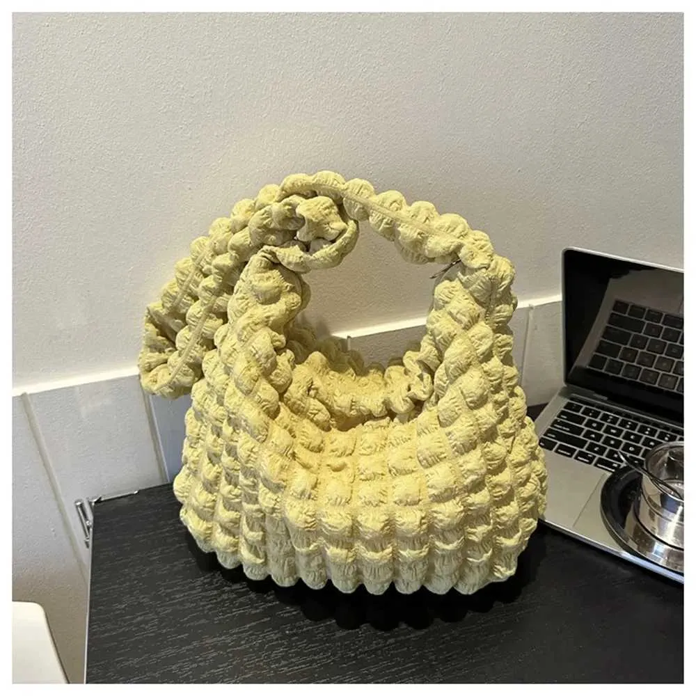 Umhängetasche mit Plissee-Design, Schulter- und Unterarmtasche, einfache Bettwäsche-Handtasche mit großem Fassungsvermögen, Y241025_voghion.com