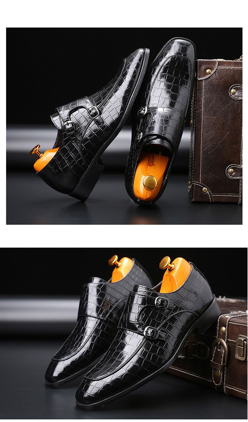 Herren Oxfords med Alligator-Krokodil-Print, modisk Schnürschuhe_voghion.com