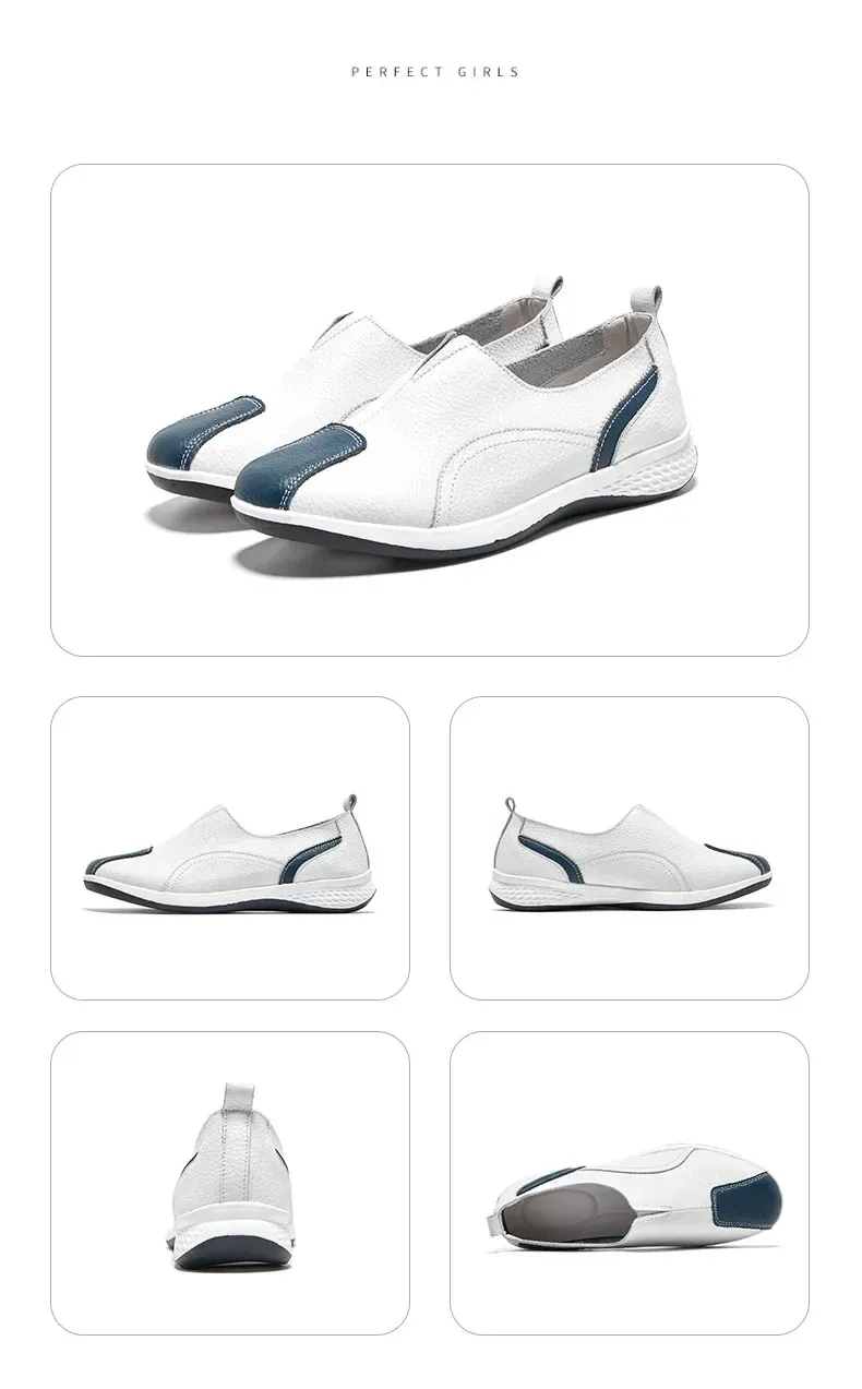 Genuine Leather Women 2024 Spring Autumn Slip-on Casual Flats Woman Fashion Loafer Ladies Shoes atos Mujer_voghion.com