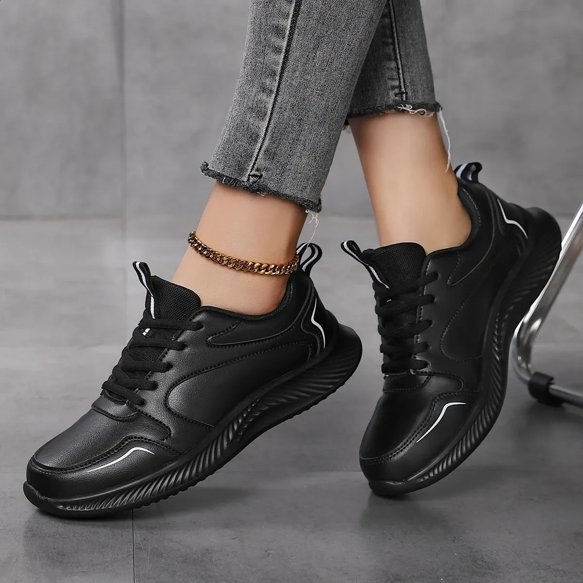 Pantofi sport pentru femei, pantofi de tenis la modă, confortabili, sport, pantofi casual de primăvară-vară, pantofi pentru femei din PU, 240809_voghion.com