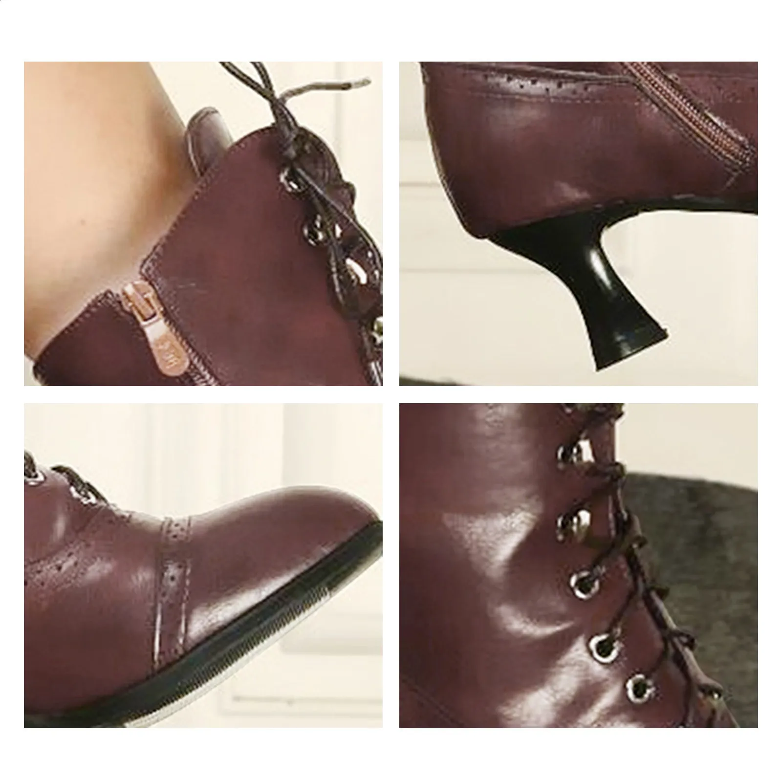 Primavera Inverno Donna Décolleté Qualità Lacci Europei Signore Pu Tacchi Alti Stivali Scarpe Donna Stivaletti 240830_voghion.com