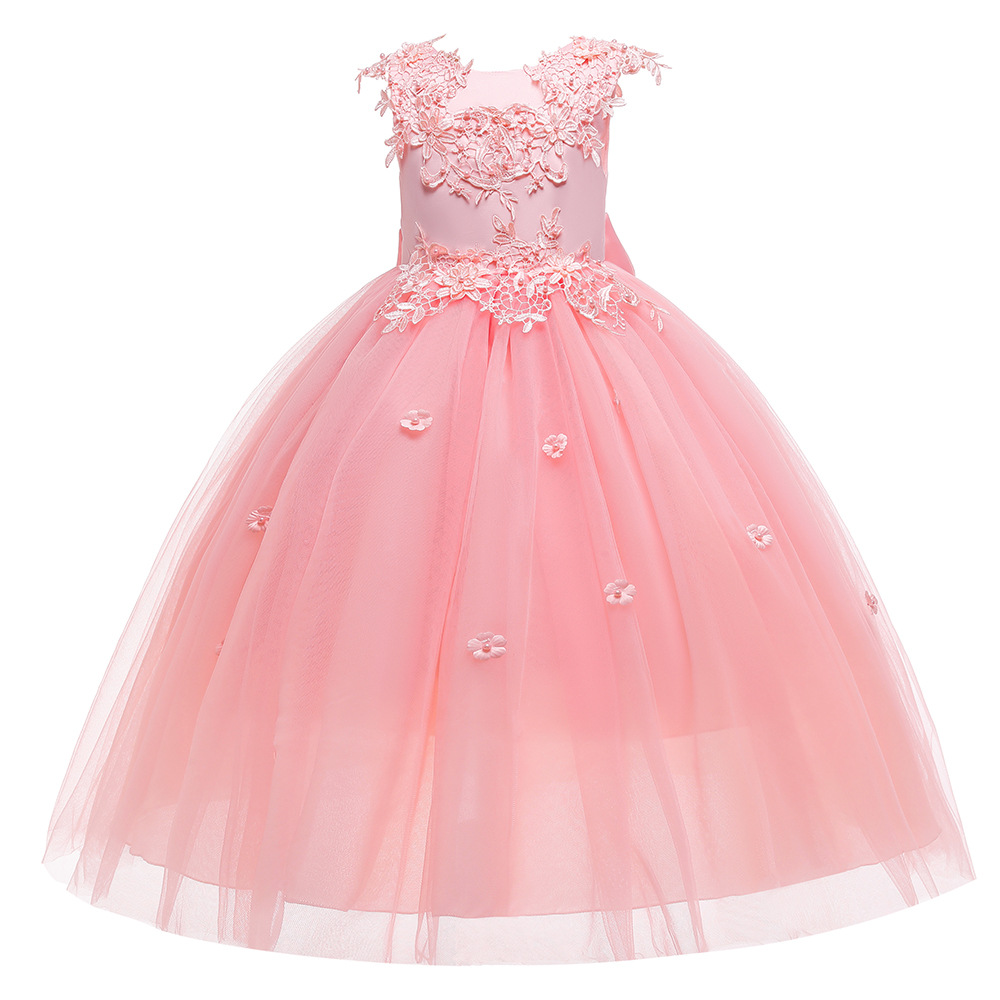 Petite robe Tutu à fleurs pour fille, fête d'anniversaire, communion, perlée, nouvel an, noël, princesse, manches volantes, 2024_voghion.com
