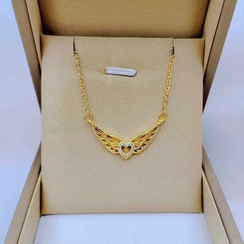 Halsband Mode Charm Ängelvinge Halsband Klassisk Personlighet Hjärtformad Mångsidig Hänge Utsökt Nyckelbenskedja_voghion.com