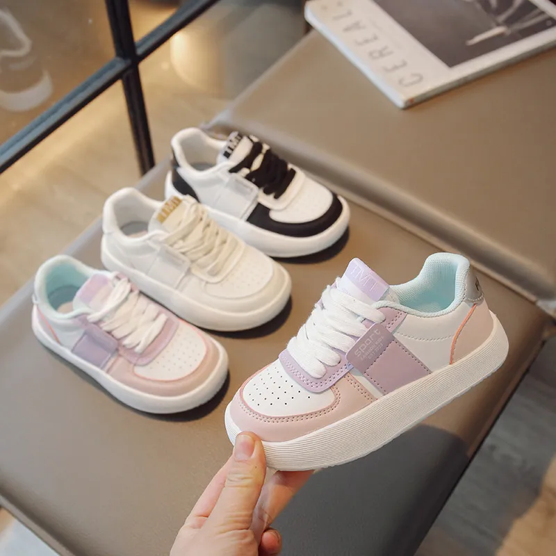 Zapatillas deportivas antideslizantes con cordones para niños y niñas, informales, con suela bonita, para primavera y otoño, talla 26_voghion.com