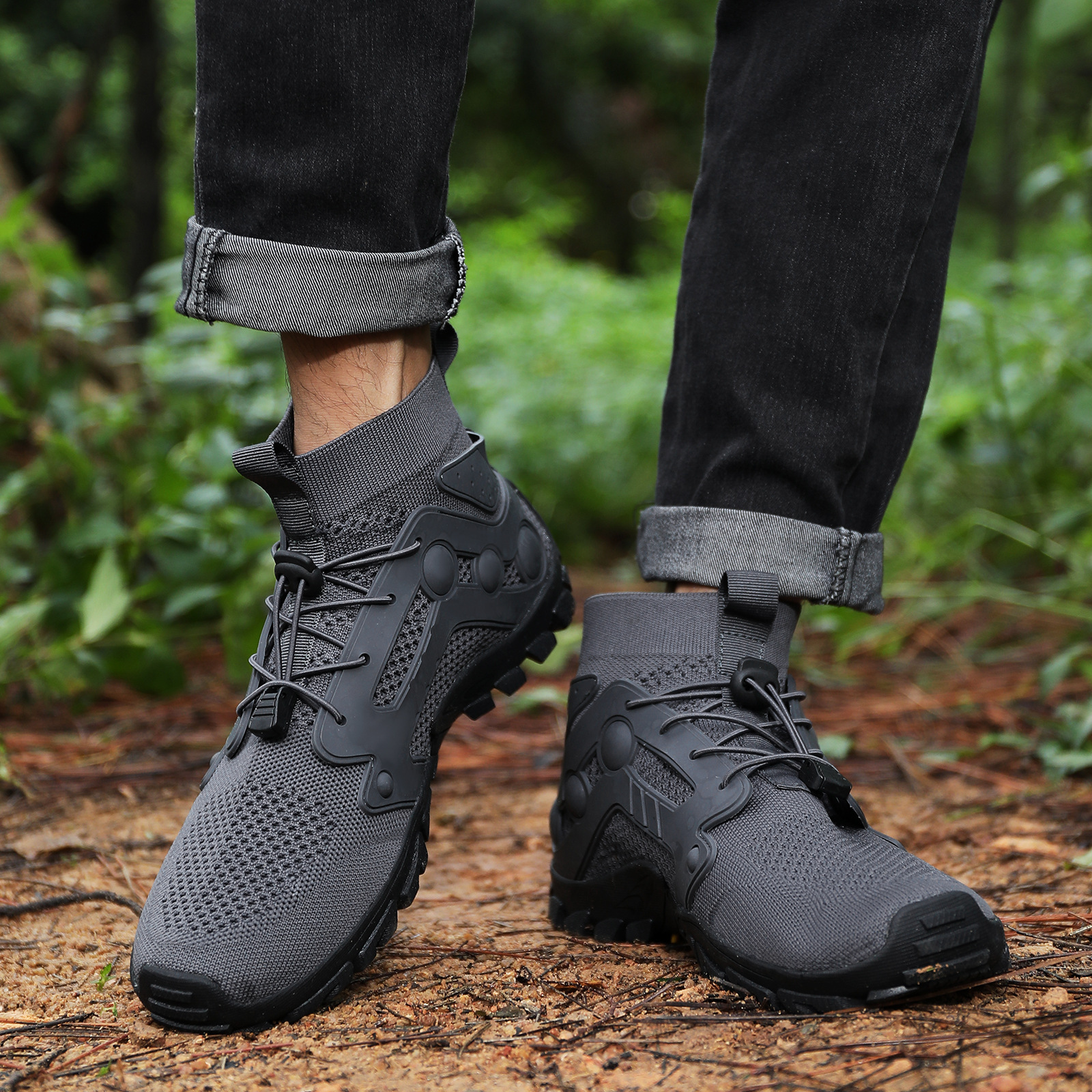 Outdoor and Women's Creek Tracing Men's Lightweight Non slip Mountaineering Hiking Shoes  Breathable Quick Drying_voghion.com
