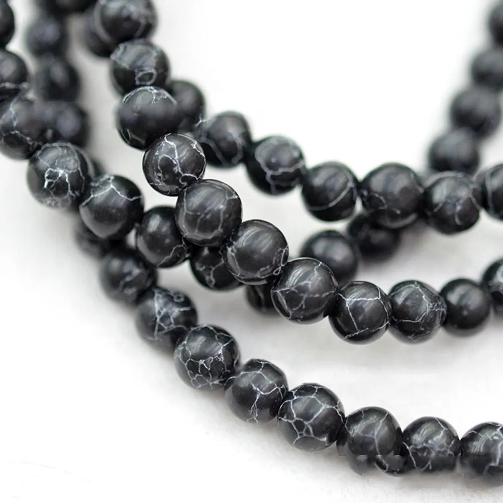 Unisex Beaded Bracelet Black Stone Temperament Style 8mm Wide_voghion.com