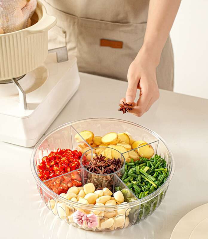 Haushaltstablett, Wohnzimmer, leichter Luxus, High-End-Gefühl, Couchtisch mit Deckel, Kunststoffband, unterteilte Snacks, Obst_voghion.com