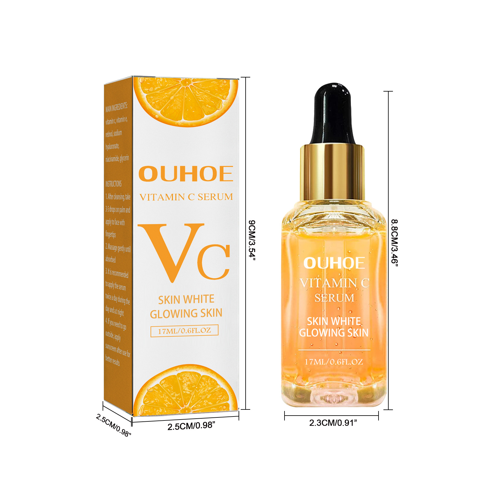 OUHOE Vitamin C Feuchtigkeitsspendende und aufhellende Haut Aufhellende Feuchtigkeitsspendende und straffende Essenz_voghion.com