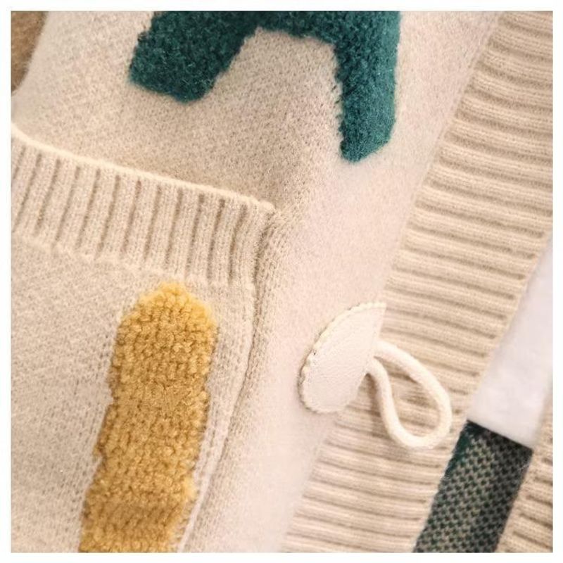 Women's Clothing Fat mm stylish horn button letter sweater jacket for women autumn and winter new large size loose lazy_voghion.com