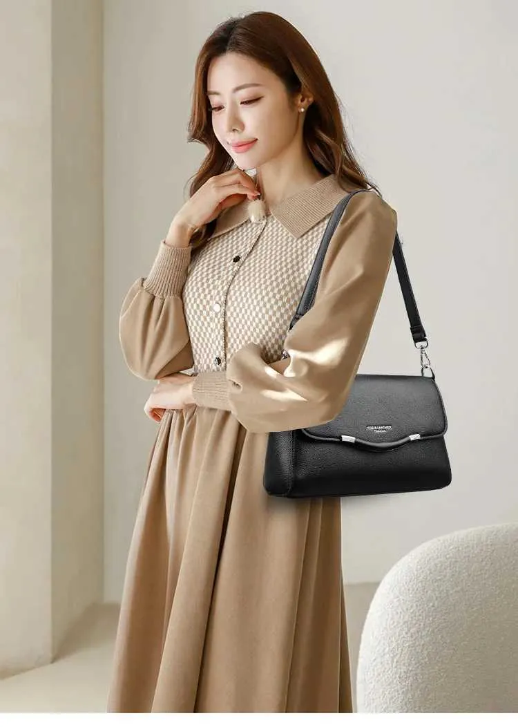 Damen Schultertasche Umhängetasche Handtasche Mit Klappe_voghion.com