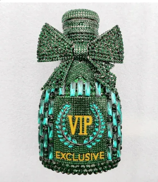 Pochette da sera donna con strass borsa a spalla gioiello verde_voghion.com