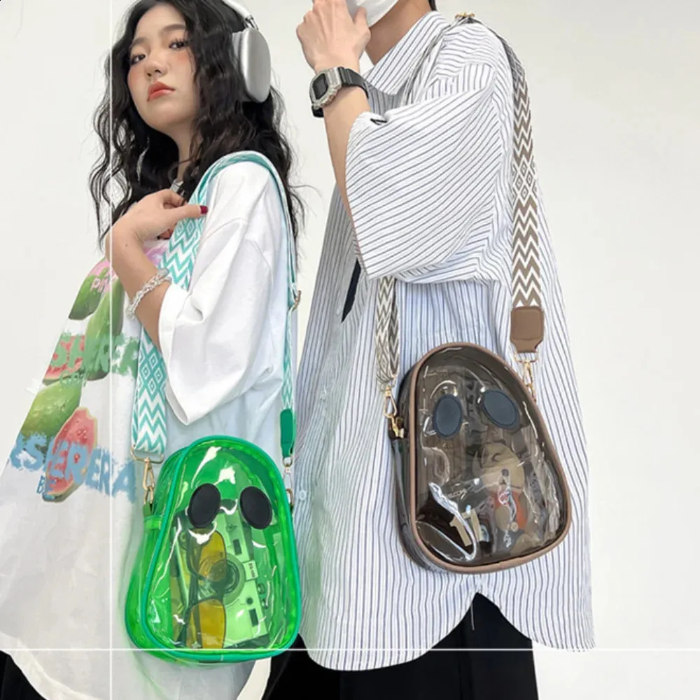 Portofel amuzant din PVC cu fantome și bomboane, pentru Halloween, tip crossbody, transparent, în culoare solidă, pentru telefon mobil, 240823_voghion.com