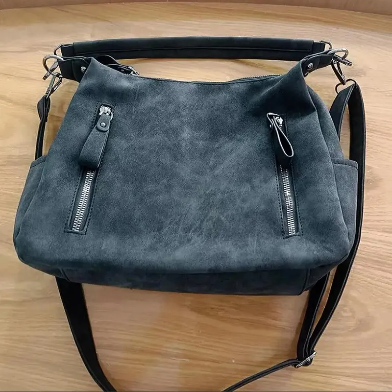 Borsa a tracolla singola da donna con tracolla obliqua di design Borse di grande capacità Hobo retrò in pelle PU opaca_voghion.com