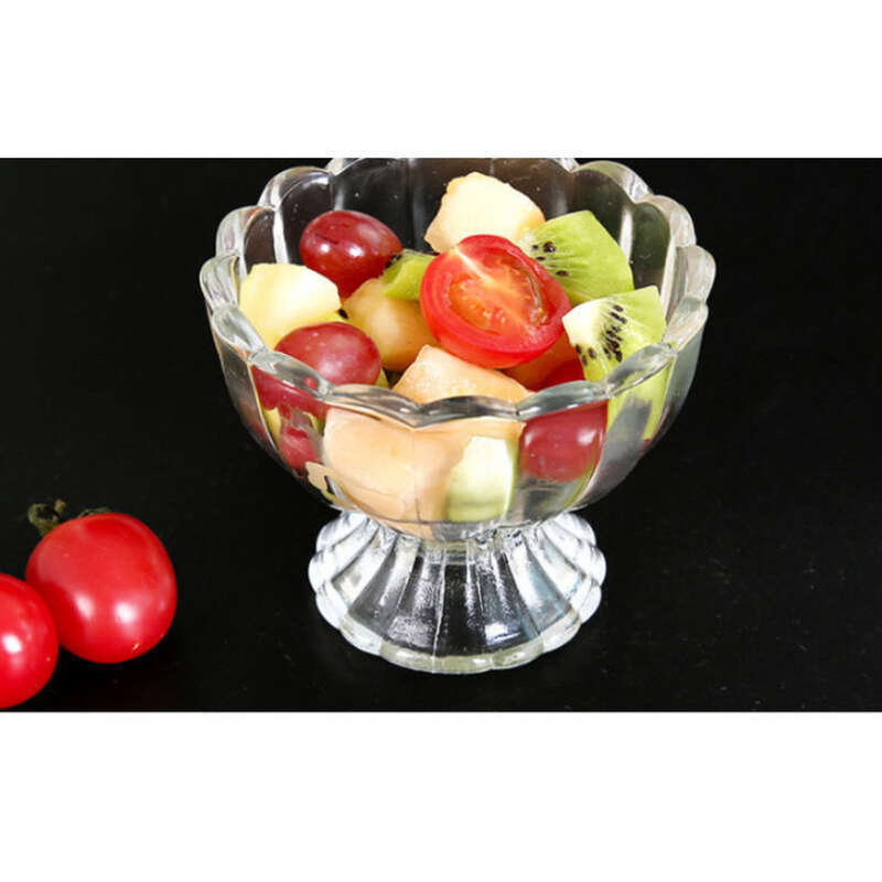Ciotola per gelato e dessert in vetro alto a forma di palla singola, tazze da tè al latte con frullato_voghion.com