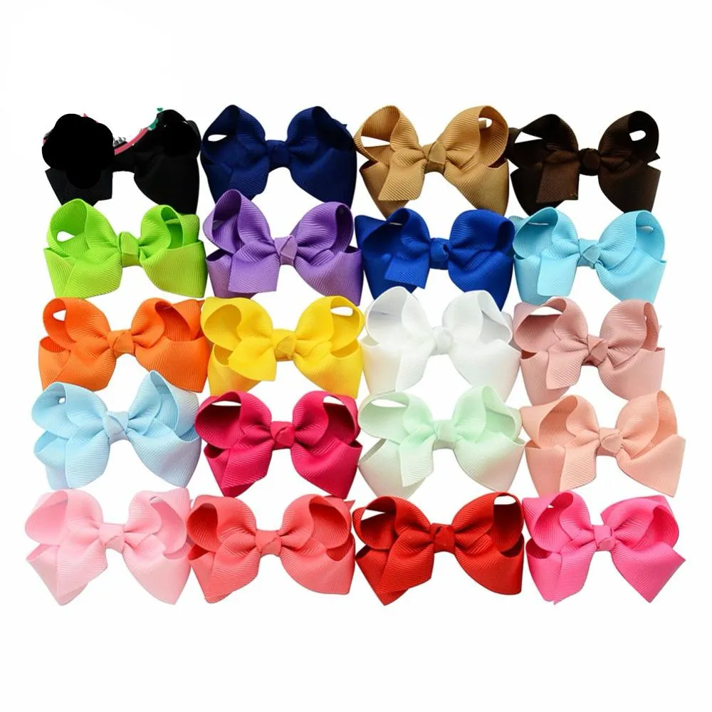 20 teile/los Koreanische 3 Zoll Ripsband Beugt Zubehör Mit Clip Boutique Bogen Haarnadeln Haar Ornamente_voghion.com