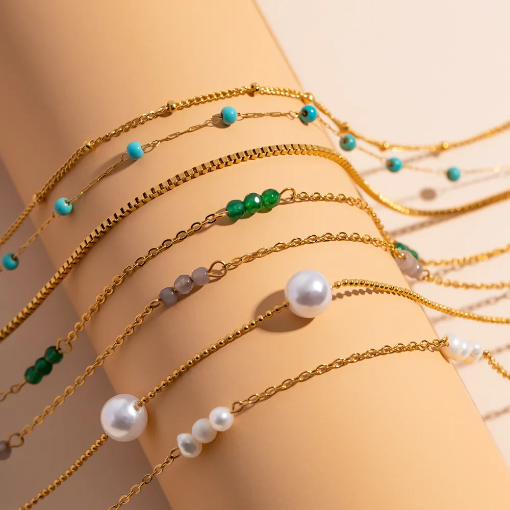 Goldene Perlenketten Halskette Für Damen Elegantes Schmuck Geschenk_voghion.com