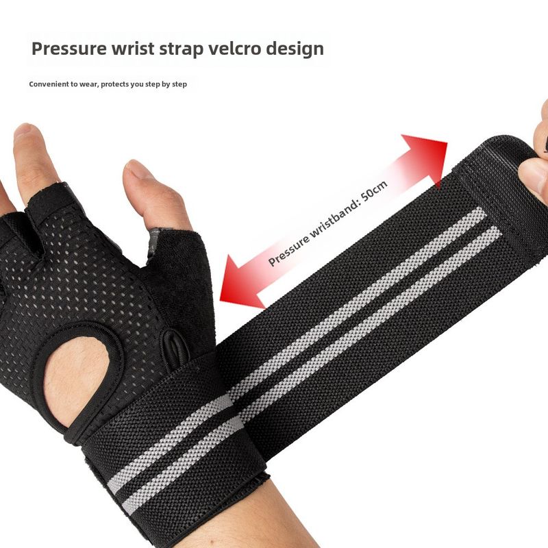 Fiess mit Handgelenkschoner, Laufen, Bergsteigen, Anti-Verschleiß-Halbfinger-Gl, Training, Outdoor-Radfahren, Sport, Fiess_voghion.com