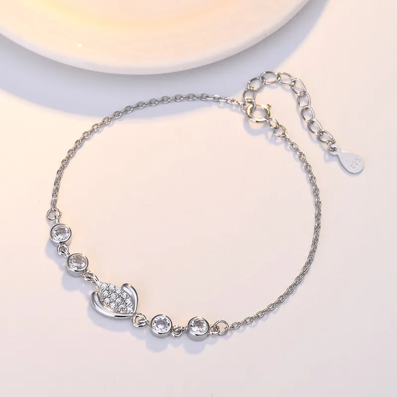 Korean Fashion Personality Simple Water Drop Inlaid Zircon Quick Sell Pull Bracelet Wholesale_ipsvogv.com