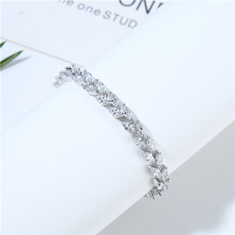 Bracciale con foglia di vimini e zirconi in cristallo Joseph Rice da donna, vendita diretta di gioielli_voghion.com