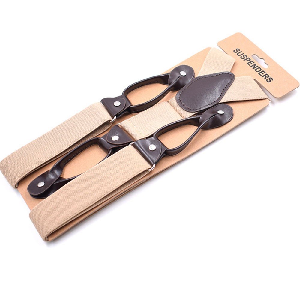 Unisex Y-shaped 6-clip elastic suspenders for men suspenders
