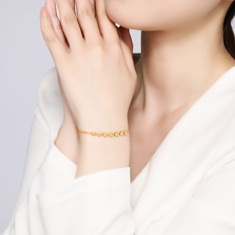 Vieam Sand Glücksperlen Messing vergoldet Damen Mode Opal Armband Schmuck_voghion.com