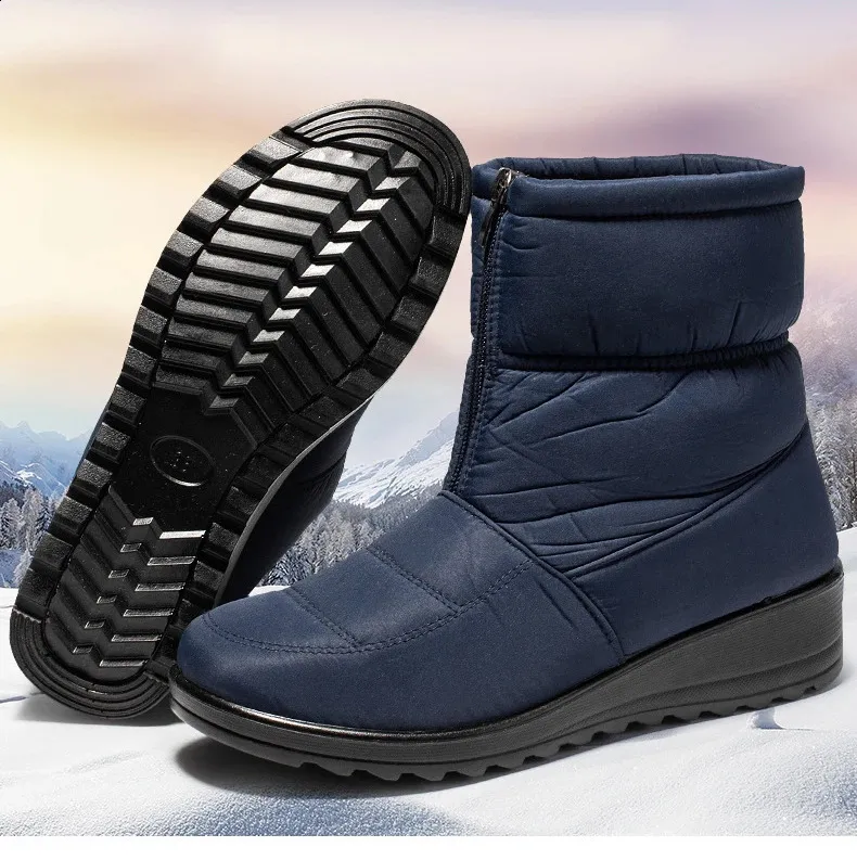 Platform Waterproof Snow Women Winter Thick Plush Ankle Boots Woman Non Slip Warm Cotton Padded Shoes Ladies 240820_voghion.com