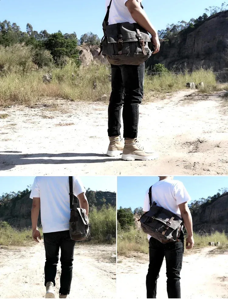 Sacoche en toile et cuir pour homme Will Smith, grand sac à bandoulière, sacoche pour ordinateur portable, sac à main de voyage 240824_voghion.com