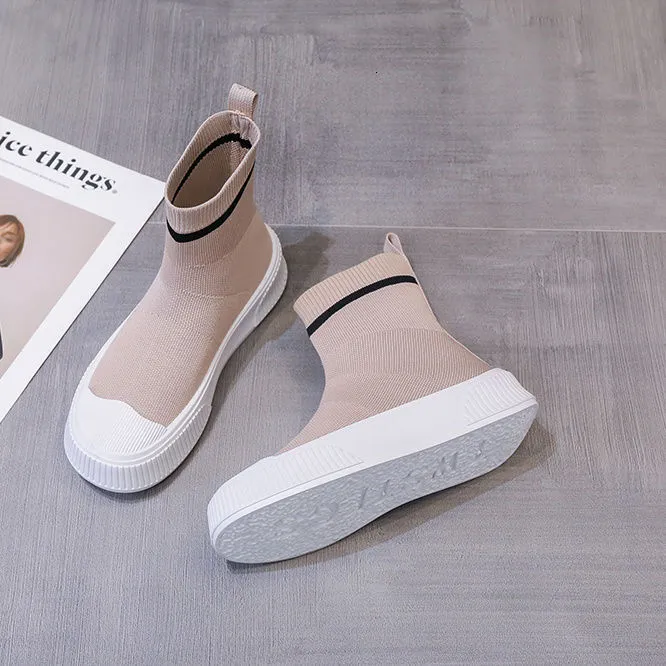 Adītas zeķes, sieviešu daudzpusīgas zeķes, 2024. gada vasaras jaunums, plānas, modernas, ikdienas, plakanas, augstas kurpes, Martin_voghion.com