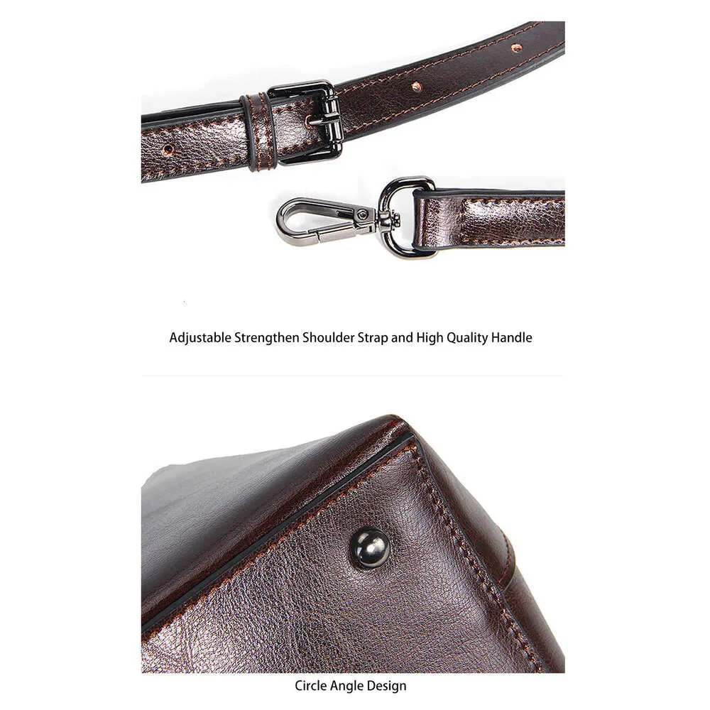 Zncy 100% Gnuin Lathr -käsilaukku Rtro Coff Women Casual Tot Buckt Bag Classic Black Lady Crossbody Mssngr_voghion.com