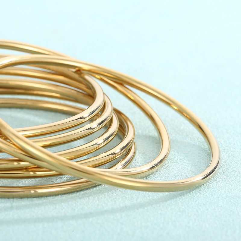 Modeschmuck Temperamt Beliebte Multi Layer Stacking Coil Vergoldet 3mm Plain Ring Titan Stahl Armband Für_voghion.com