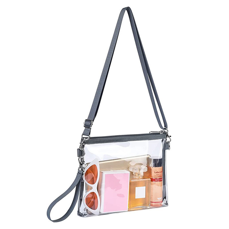 Borsa portamonete impermeabile a tracolla in PVC trasparente per sport da stadio, portatile e portatile_voghion.com