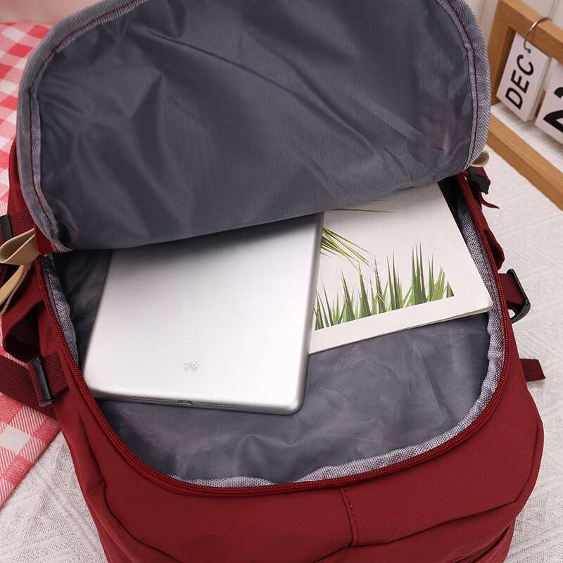 Korean Version Of Large-capacity Simple Color Solid Middle School Students, College Students Backpacks_voghion.com