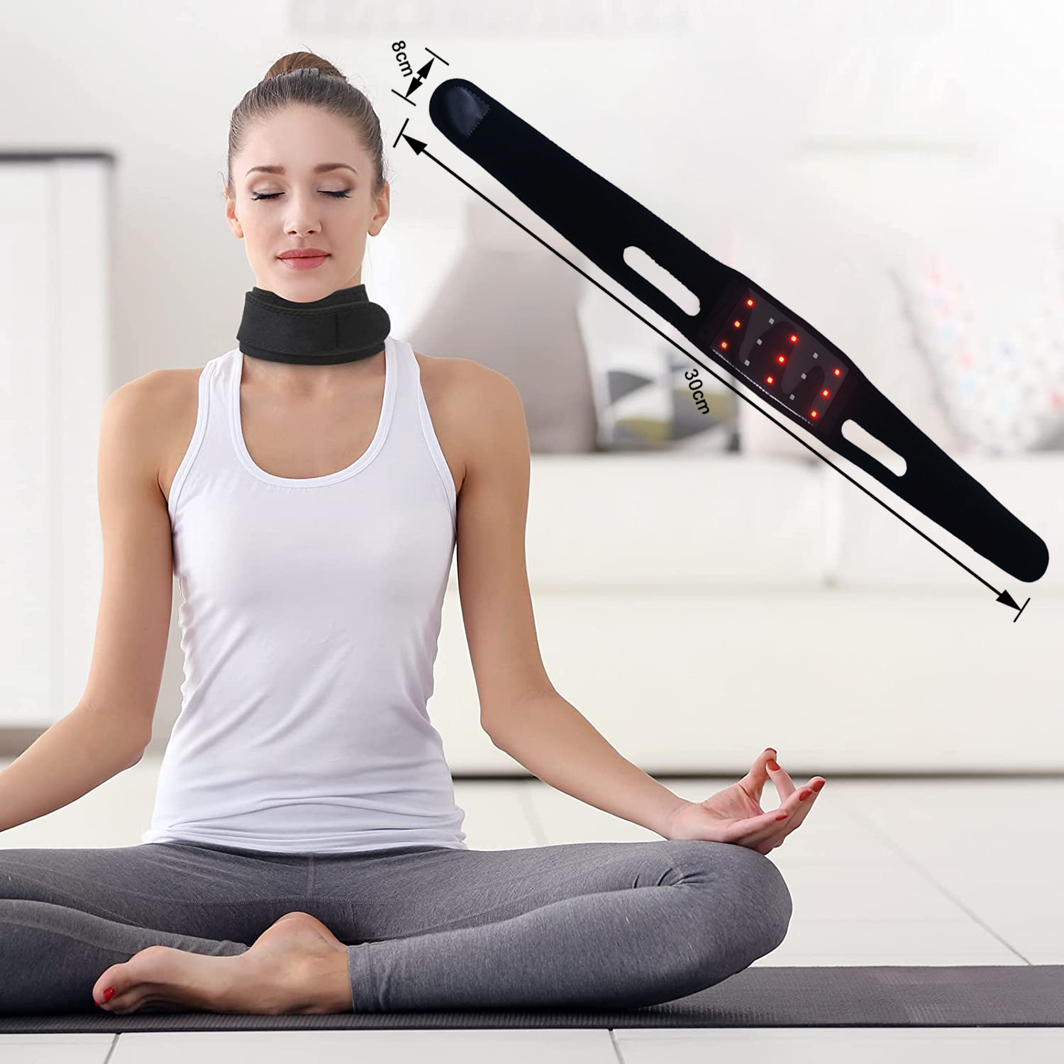 Rotlichttherapie-Infrarottherapie-Gurt-Kinn-tragbare Laser-Lipo-Schmerzlinderung für den Hals_voghion.com