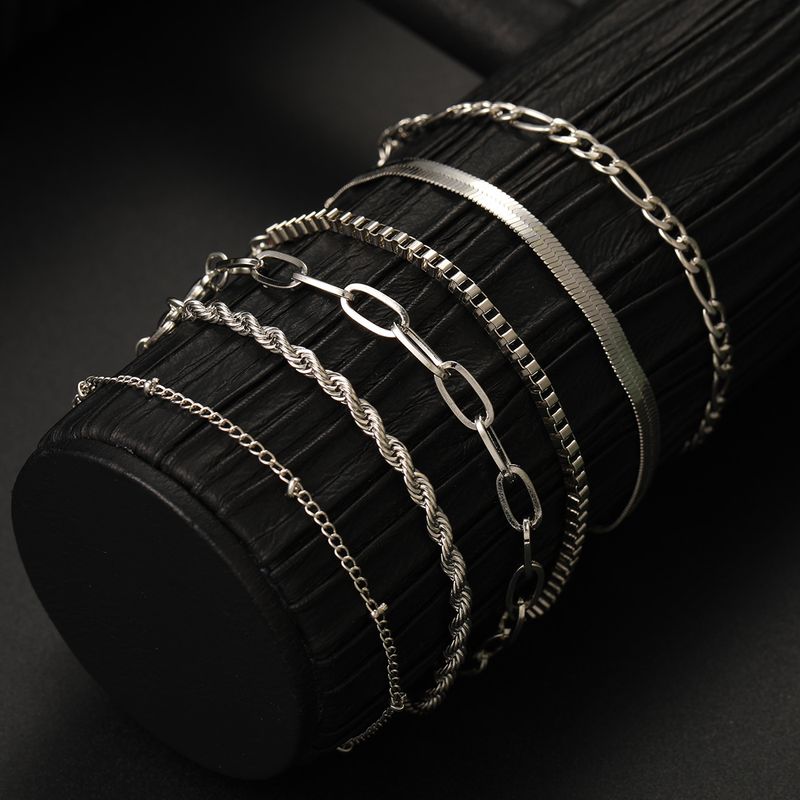 Boheemse minimalistische hand sieraden metalen dames set 6 multi layer ketting eenvoudige armband_voghion.com