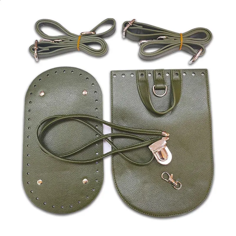 1 tracolla per borsa fatta a mano, set di fondi in pelle intrecciata con accessori hardware per zaino fai da te 240725_voghion.com