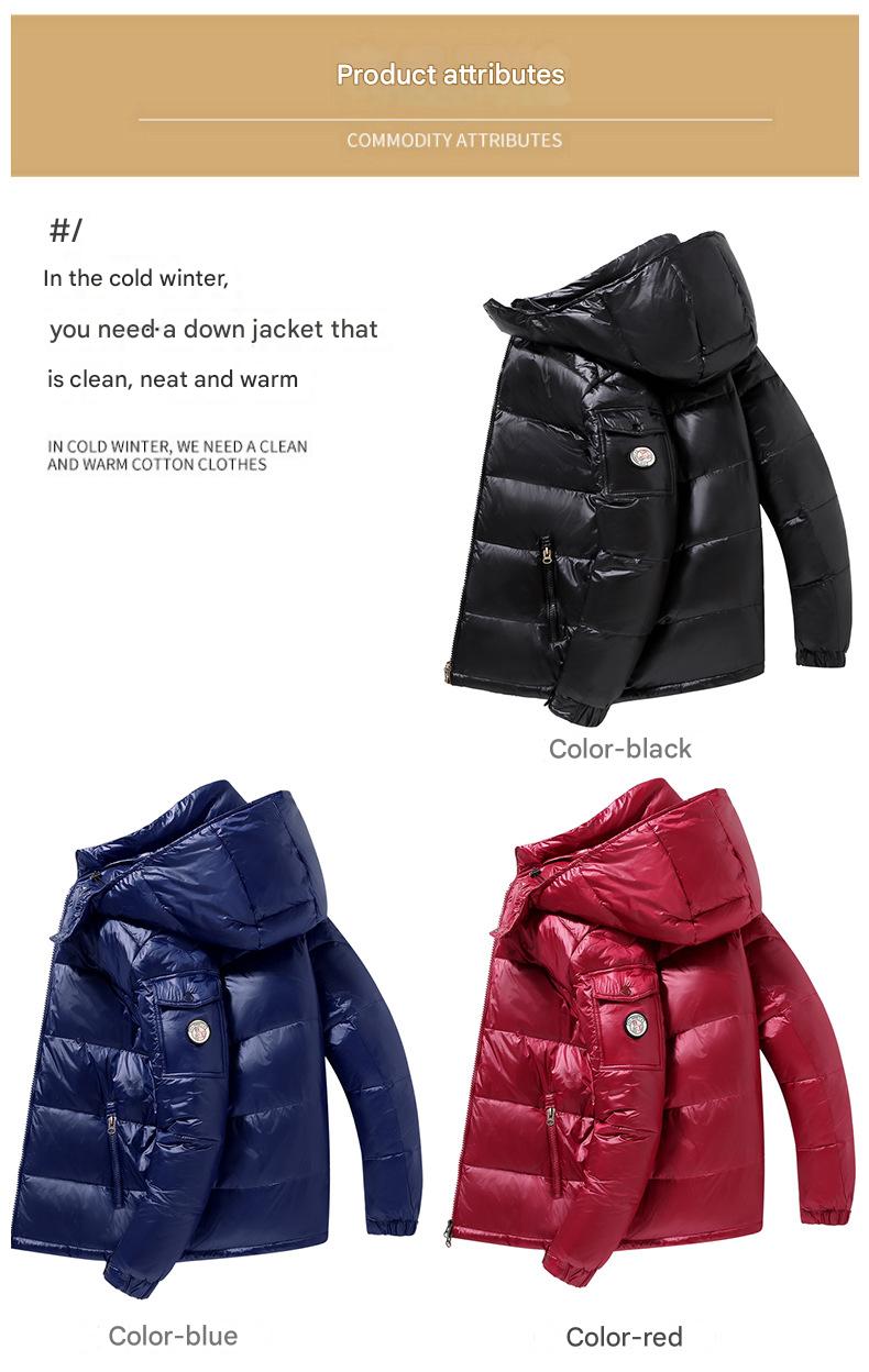 ​​Men's Clothing Unisex High-Gloss Down Jacket - Detachable Logo Winter Coat (Wholesale Bulk Order Available)​​_voghion.com